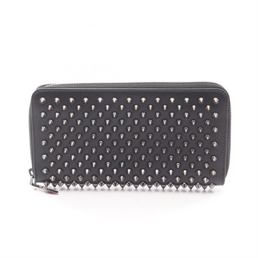 Christian Louboutin PANETTONE Around zip long wallet purse leather Black Used