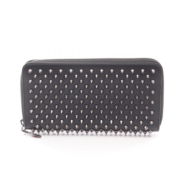Christian Louboutin PANETTONE Around zip long wallet purse leather Black Used
