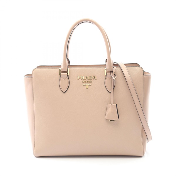 PRADA Tote shoulder crossbody Bag Saffiano leather Pink Used Women
