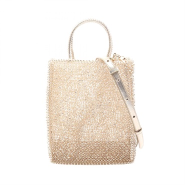 ANTEPRIMA Wire 2Way Crossbody Shoulder Handbag canvas Gold Used Women