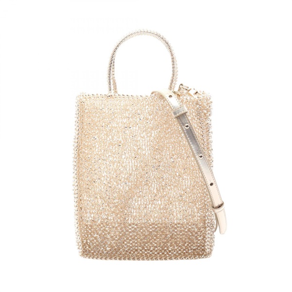 ANTEPRIMA Wire 2Way Crossbody Shoulder Handbag canvas Gold Used Women