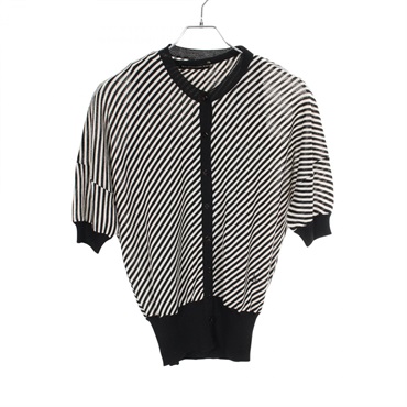 BALENCIAGA BALENCIAGA Knitwear #36 tanktop cardigan 173899 wool Black White Used