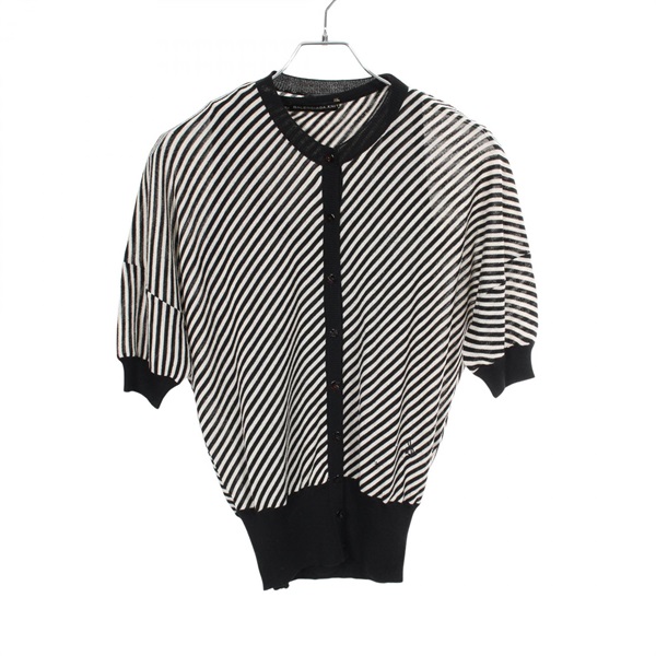 BALENCIAGA BALENCIAGA Knitwear #36 tanktop cardigan 173899 wool Black White Used