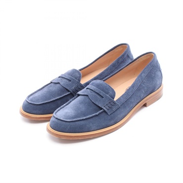 TOD'S loafers Suede Navy #37.5 Used Women