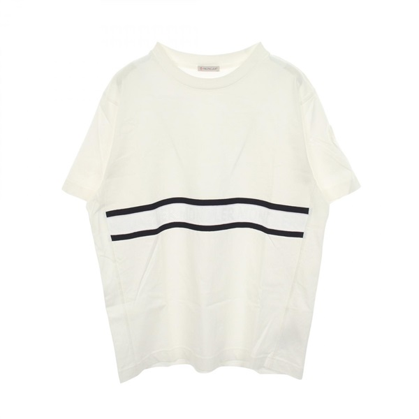 MONCLER Short sleeve Top T-shirt cotton White Navy Used Women size M