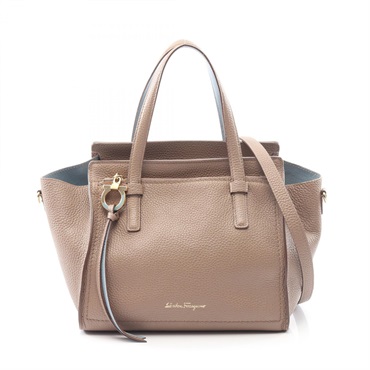 Salvatore Ferragamo AMY Gancini Shoulder Handbag 21 F478 leather Gray Used Women