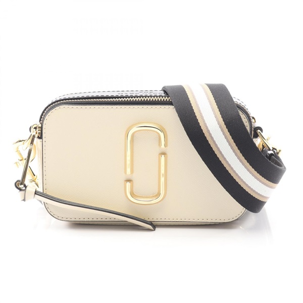 MARC JACOBS SNAPSHOT camera Shoulder Bag M0012007 leather Beige Black Used Women