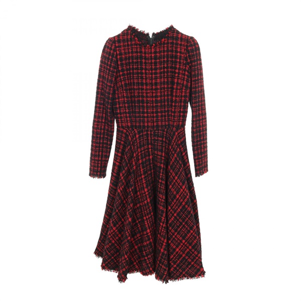 DOLCE & GABBANA Dress Cotton Acrylic Black Red #40 Used Women