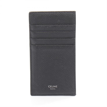 CELINE COMPACT CARD HOLDER Case leather Black Used Women