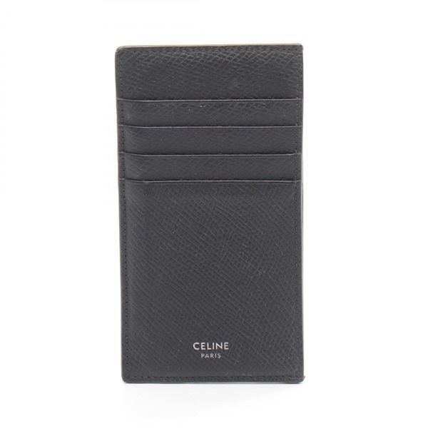 CELINE COMPACT CARD HOLDER Case leather Black Used Women