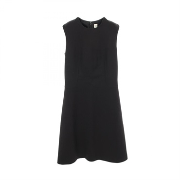 HERMES No sleeve Dress wool Black Used Women size