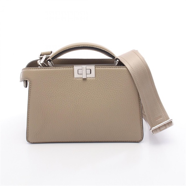 FENDI Peekaboo ISeeU X-Cross shoulder crossbody Handbag 7VA582 leather Beige