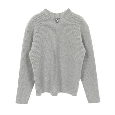 LOUIS VUITTON Logo Sweater cardigan wool Nylon Gray #XS Used Women