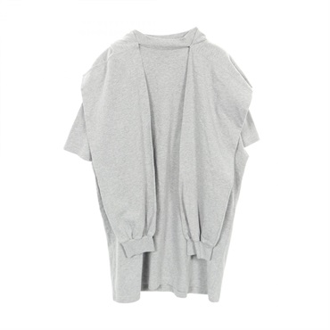 BALENCIAGA Incognito Hooded Layered T-Shirt Tops #1 cotton Gray Used mens