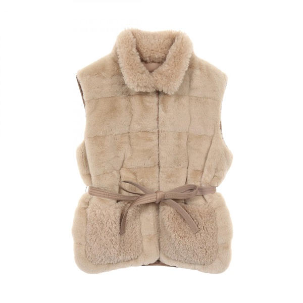 MONCLER JOUI Faux Fur Teddy Down vest