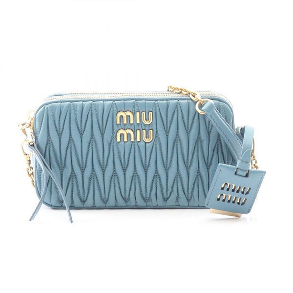 Miu Miu Materasse Mini Shoulder Crossbody Bag 5BP045 leather Blue Women
