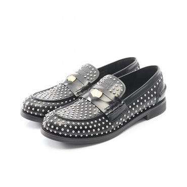 Miu Miu Penny Coin Loafers Shoes leather Black Used Women size 37