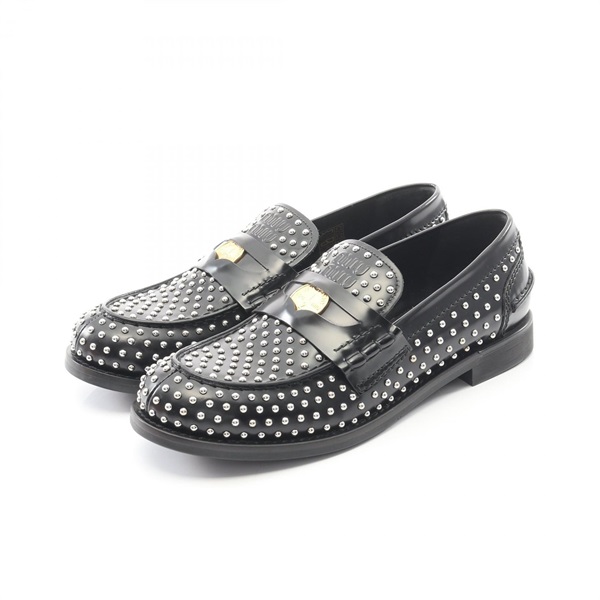 Miu Miu Penny Coin Loafers Shoes leather Black Used Women size 37