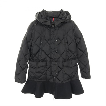 MONCLER VAULOGETTE Ruffled hem Down jacket Coat #1 Nylon Black Used Women