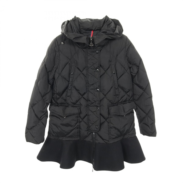 MONCLER VAULOGETTE Ruffled hem Down jacket Coat #1 Nylon Black Used Women