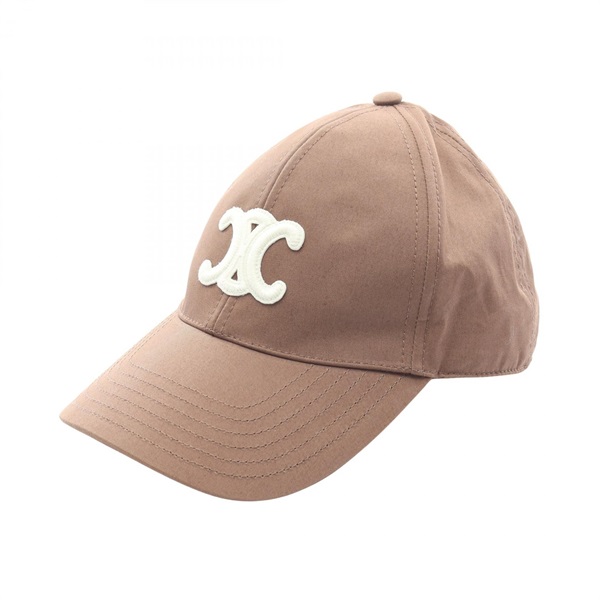 CELINE Triomphe Cap hat cotton Brown Used Women
