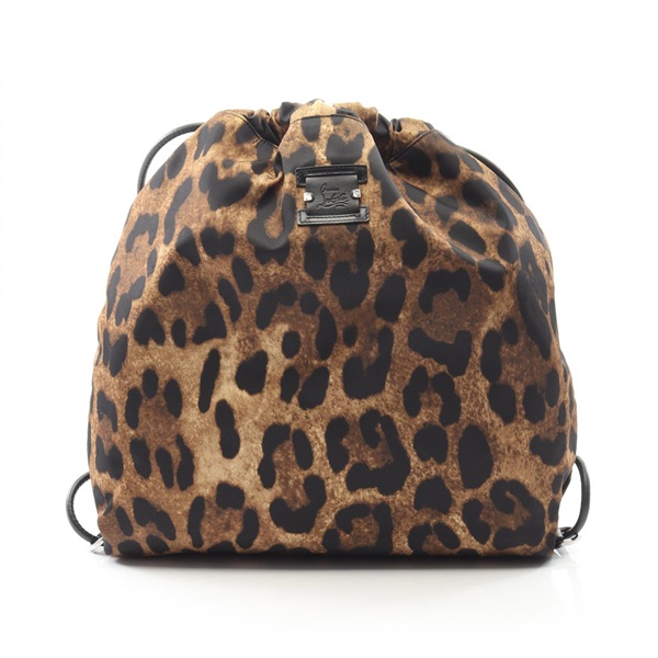 Christian Louboutin Rucksack Backpack Nylon leather Brown Black Used unisex
