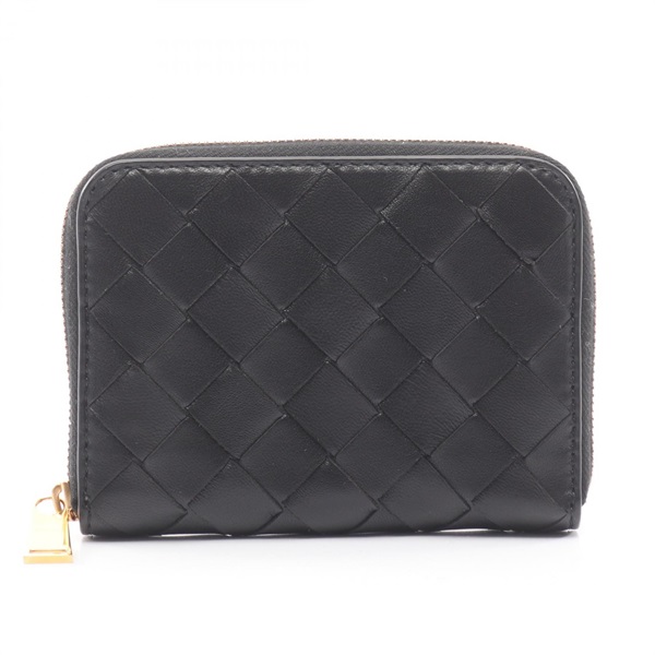 BOTTEGA VENETA Intrecciato Coin purse case wallet 600874 VCPP2 leather BK Used
