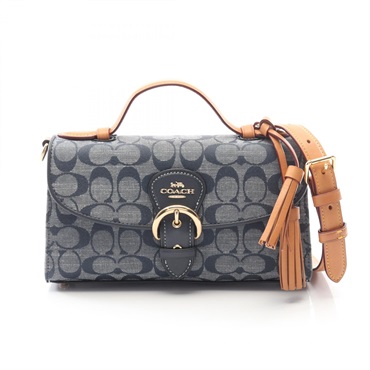 COACH CLIO Top Handle Signature Crossbody Handbag C8513 denim leather Used