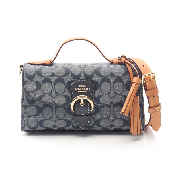COACH CLIO Top Handle Signature Crossbody Handbag C8513 denim leather Used