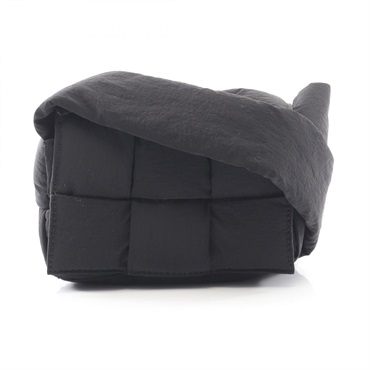 BOTTEGA VENETA Paded Tech Cassette Maxi Intrecciato Shoulder Bag Nylon Black