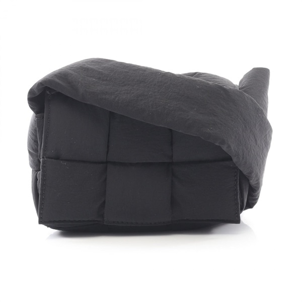 BOTTEGA VENETA Paded Tech Cassette Maxi Intrecciato Shoulder Bag Nylon Black