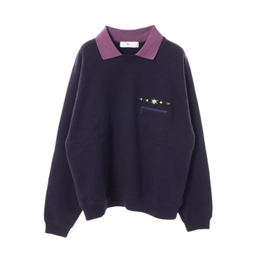 TOGA VIRILIS POLO COLLAR SWEATSHIRT sweat cotton Purple #44 Used mens