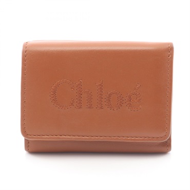 Chloe Tri-fold wallet CHC23AP875I10247 leather Brown Used Women