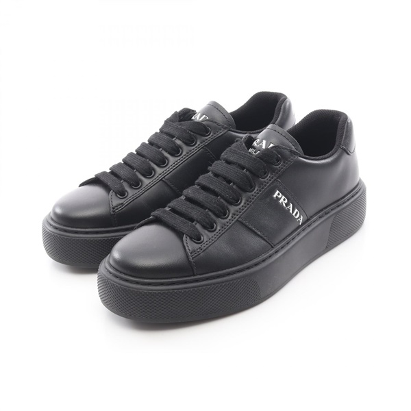 PRADA sneakers 2EG357 leather Black #5 Used mens
