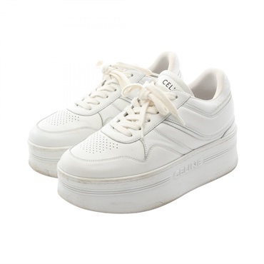 CELINE block Sneakers leather White #37 Used Women
