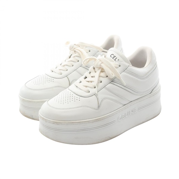 CELINE block Sneakers leather White #37 Used Women