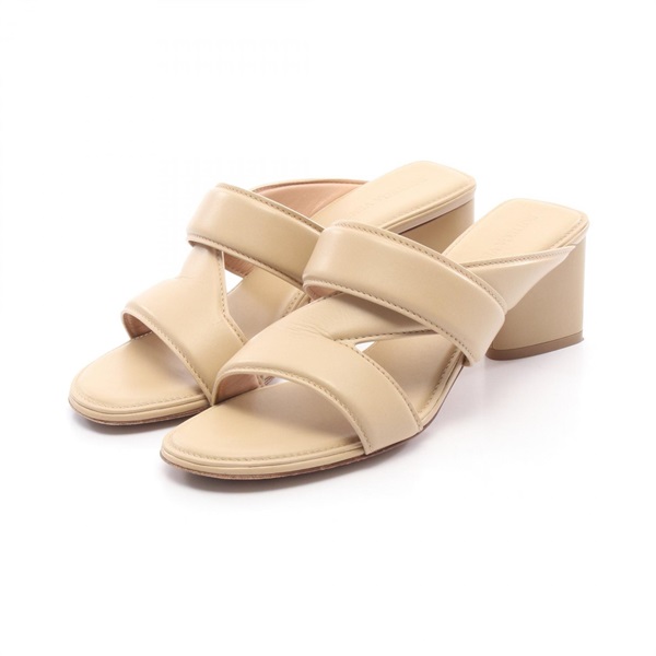 BOTTEGA VENETA THE BAND Mule Sandal leather Beige Used Women size 36