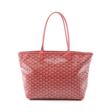 GOYARD Artois MM Tote shoulder Bag canvas leather Red Multicolor Used Women