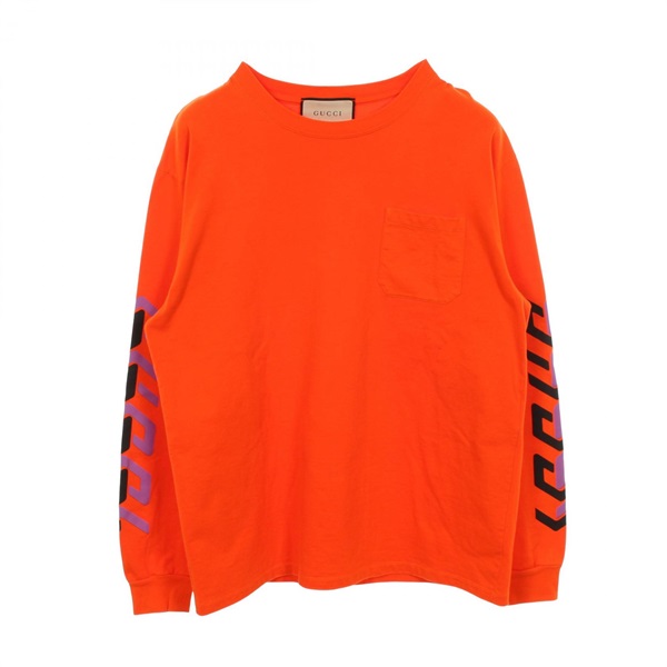 GUCCI Arm mirror print Long-sleeved Sweatshirt cotton Orange Used mens size S