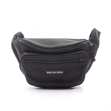 BALENCIAGA Explorer Belt Waist Bum Bag 482389 canvas Black Used unisex