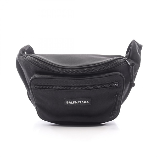 BALENCIAGA Explorer Belt Waist Bum Bag 482389 canvas Black Used unisex