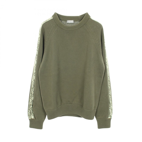 Christian Dior Oblique knit Pullover 113M638AT187 cotton Khaki #S Used mens