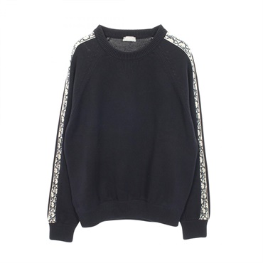 Christian Dior Oblique knit Pullover Sweater cotton Navy #L Used mens