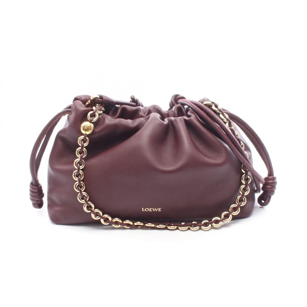 LOEWE Flamenco Purse Chain Shoulder Handbag A411FCRXAP leather Purple Used Women