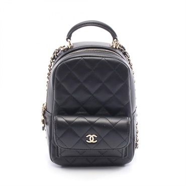 CHANEL Matelasse Chain Backpack AP3753 leather Black GHW Used Women CC