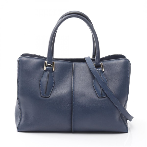 TOD'S D-styling shoulder crossbody Handbag leather Navy Used Women