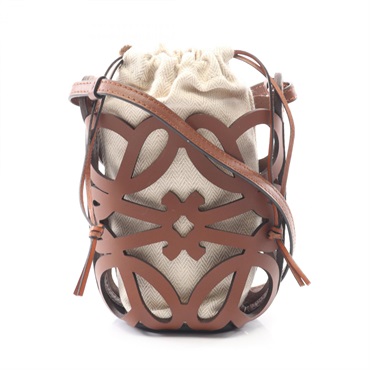 LOEWE anagram cutout pocket Shoulder crossbody Bag C922Y62X02 leather Brown