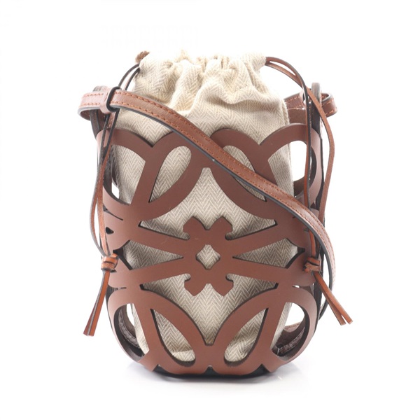 LOEWE anagram cutout pocket Shoulder crossbody Bag C922Y62X02 leather Brown