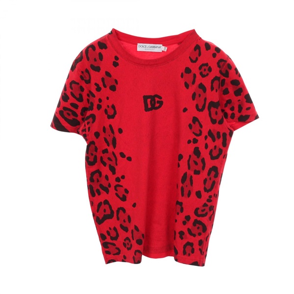 DOLCE & GABBANA Short sleeve Top T-shirt cotton Red Black Used mens size XS