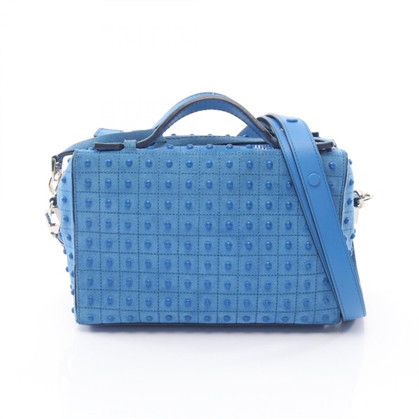 TOD'S Gommini 2Way Shoulder Handbag Suede Blue Used Women